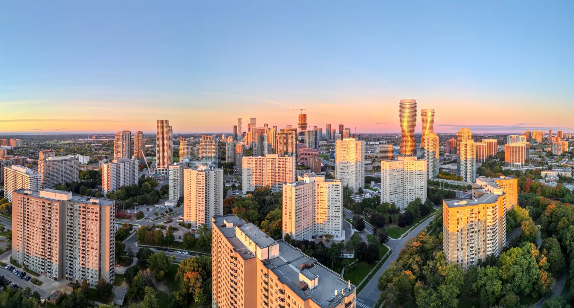 Mississauga city skyline along the waterfront
